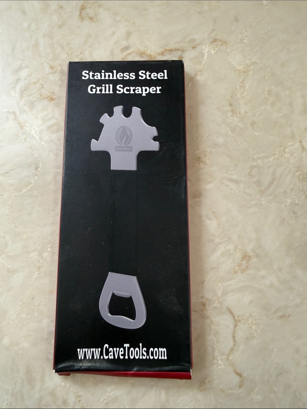 Stainless Steel Grill Scraper by CaveTools - Black